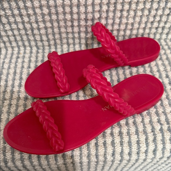 Stuart Weitzman Pink Braided Sandals - Picture 1 of 2